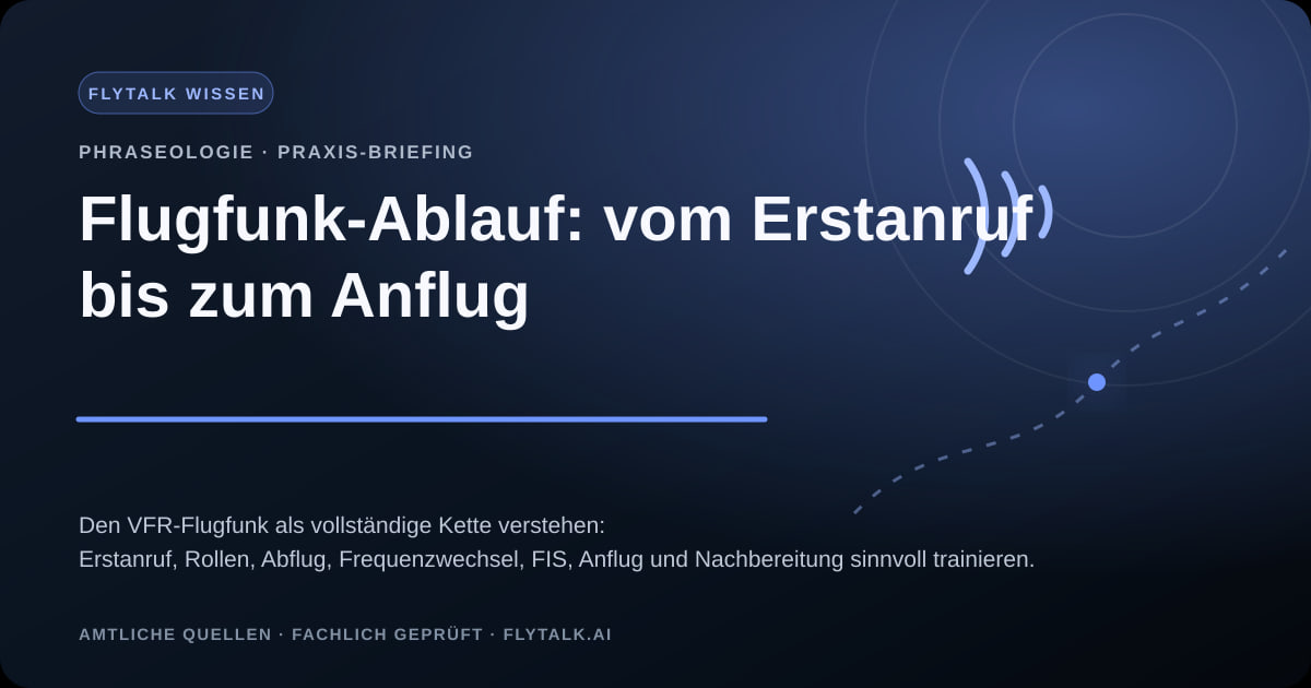 Flugfunk-Ablauf: vom Erstanruf bis zum Anflug – FlyTalk Praxis-Briefing im Themenbereich Phraseologie
