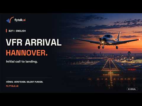 Vorschaubild zu BZF I Englisch: VFR-Anflug Hannover | English ATC & Platzrunde 09R