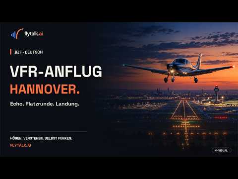 Vorschaubild zu BZF Prüfung: VFR-Anflug Hannover EDDV | Echo, Platzrunde 09R & Landung